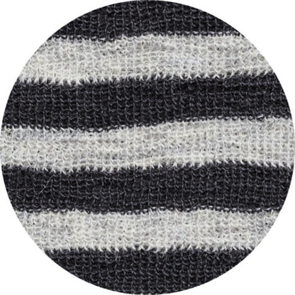 Långärmad tröja i merinoull med bred fåll – Dawn Grey Melange/Caviar