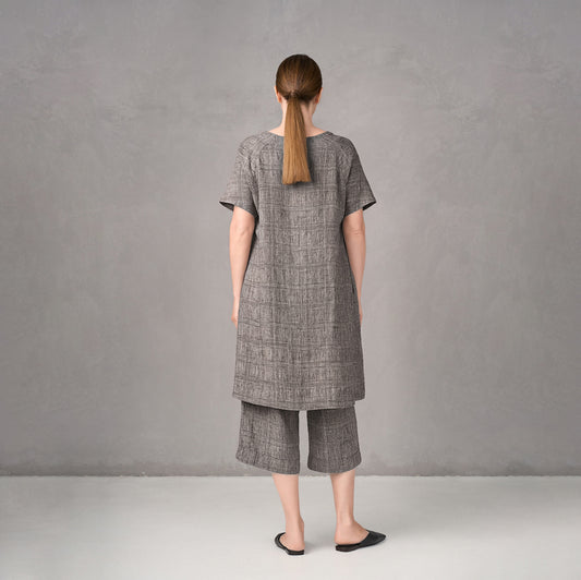 GR Nature rutig linneklänning