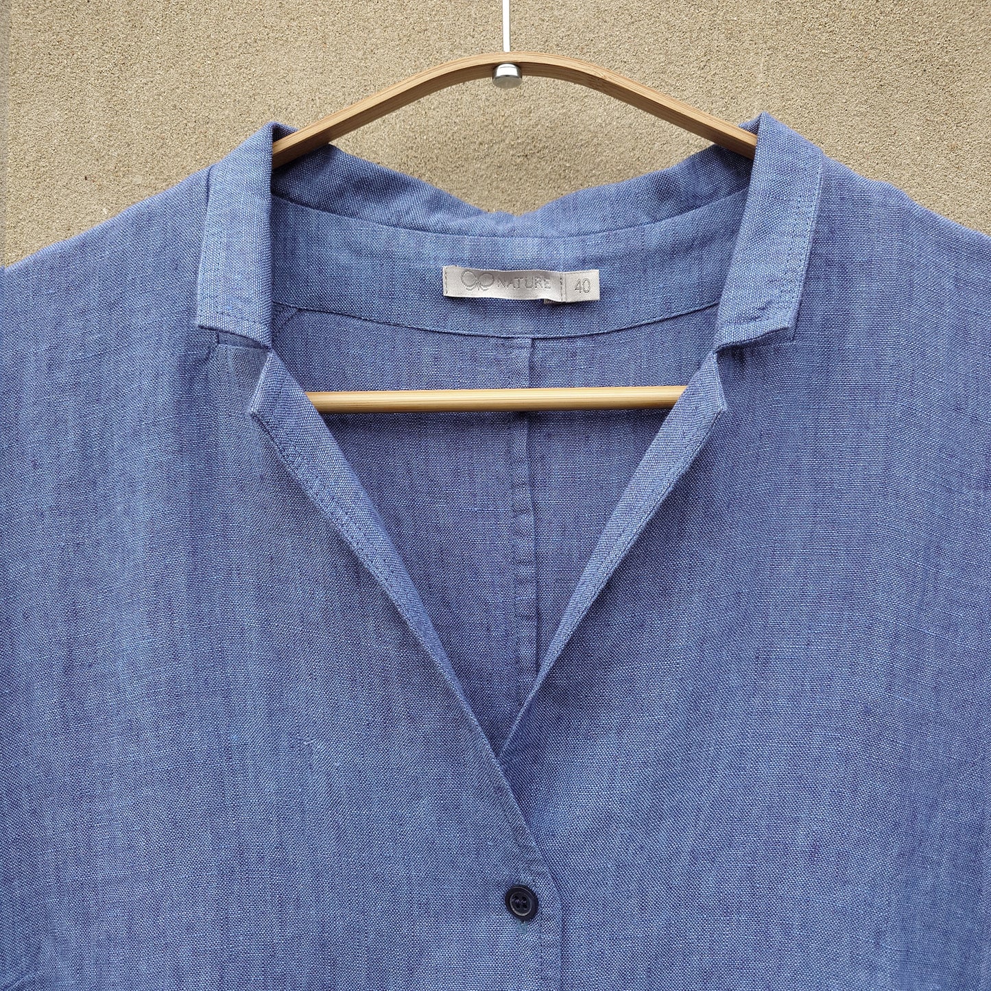 GR Nature kortärmad linneklänning - Denim Blue