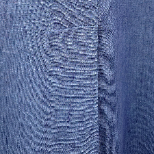 GR Nature kortärmad linneklänning - Denim Blue