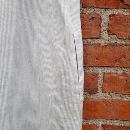 GR Nature kortärmad linneklänning - Smalrandig