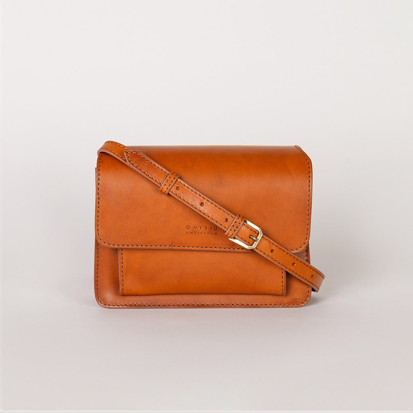 O My Bag HARPER MINI handväska i läder - Cognac