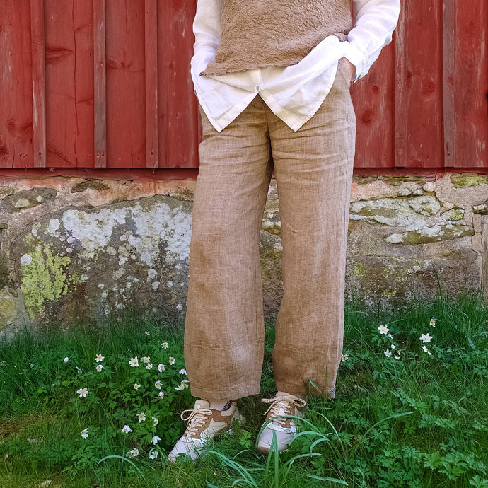 GR Nature linnebyxor - Melerad nougat
