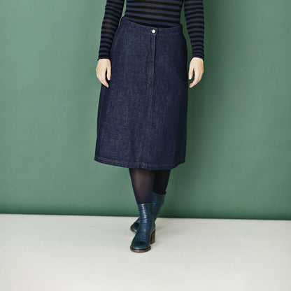 Kjol i ekologisk bomull & hampa - MIDI