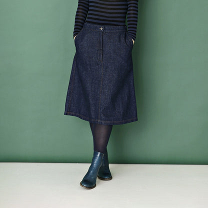 Kjol i ekologisk bomull & hampa - MIDI