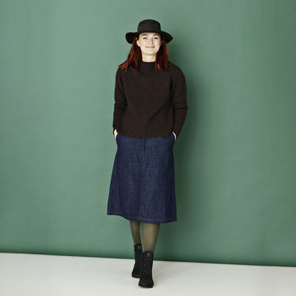 Kjol i ekologisk bomull & hampa - MIDI