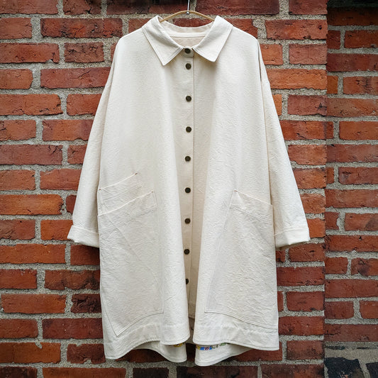 McVerdi oversize jacka LUNA - Naturvit Cotton Canvas