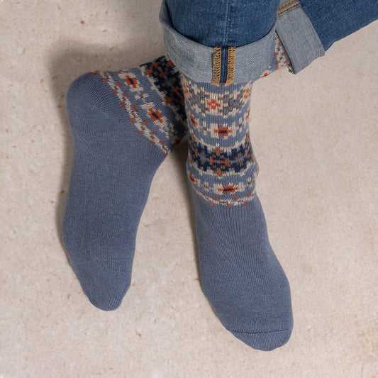 Strumpa ull- och kashmir – Norse Light Blue