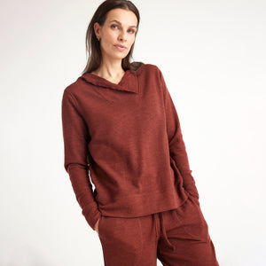 by basics huvtröja med fickor i merinoull - Rosewood