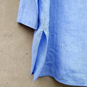 GR Nature storskjorta i linne - Baby Blue
