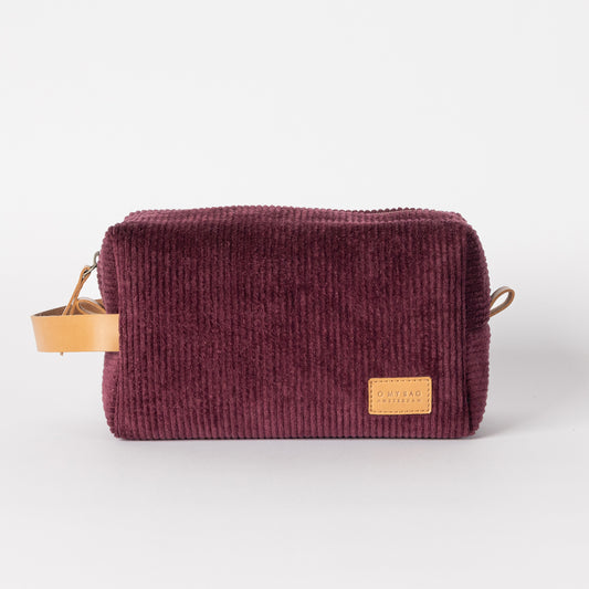O My Bag TED necessär Stor - Burgundy Corduroy