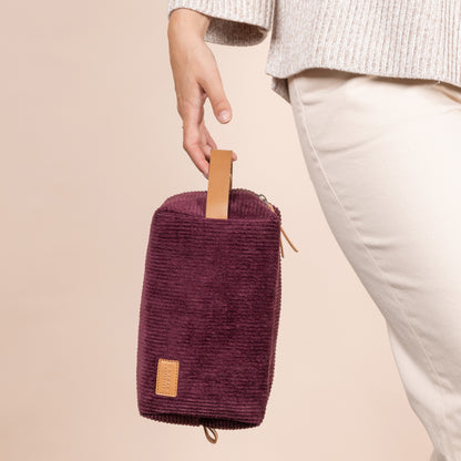 O My Bag TED necessär Stor - Burgundy Corduroy