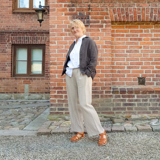 Thing sommarbyxor i bomull/viskos/lin - Beige
