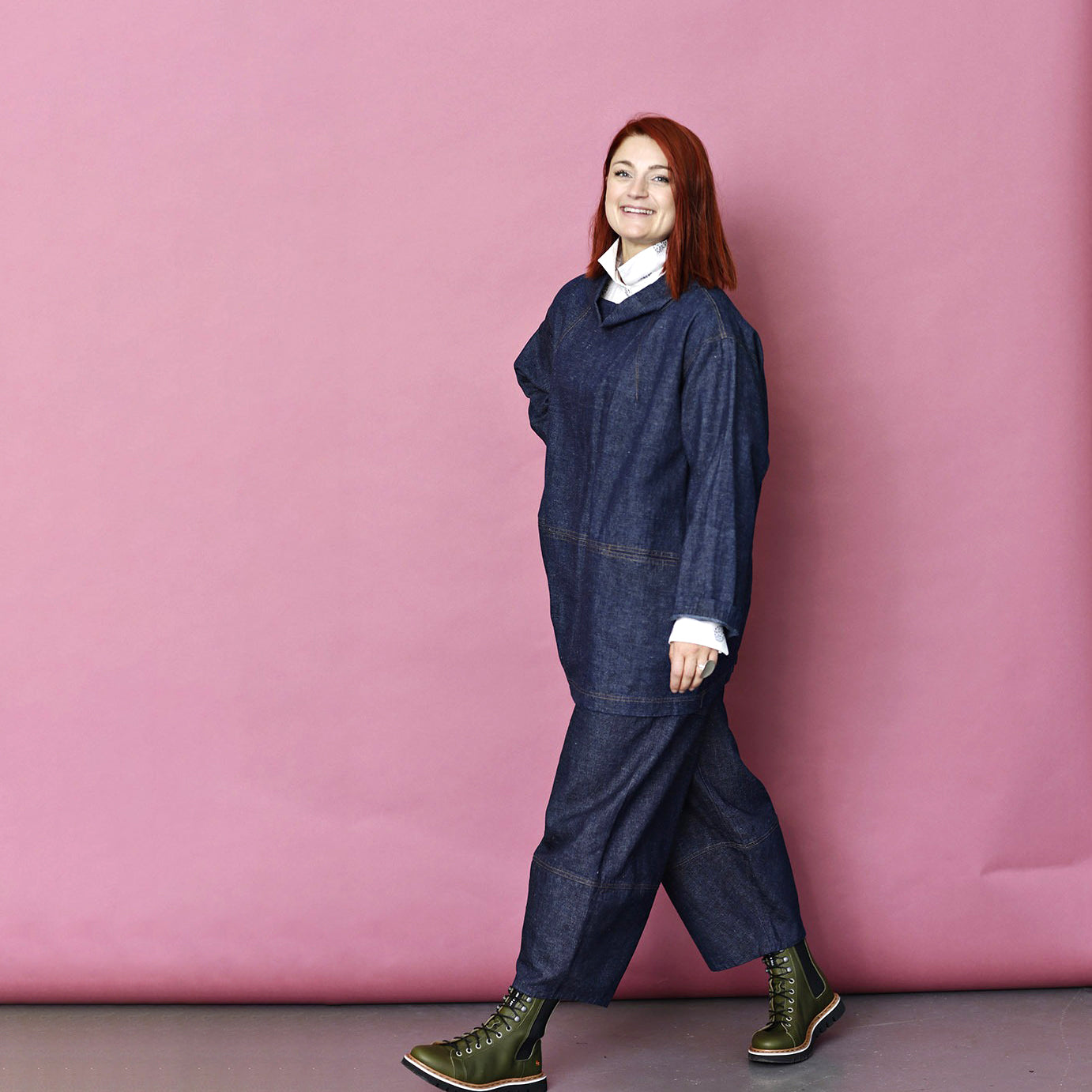 McVerdi anorak i hampa och ekologisk bomull - Blå denim