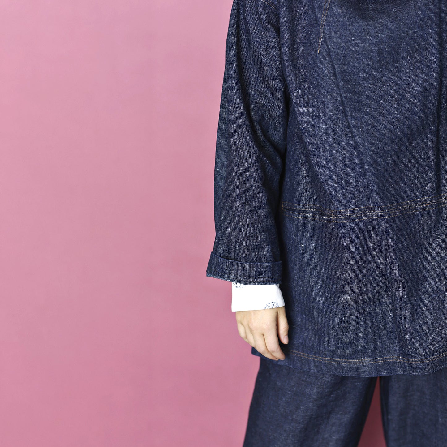McVerdi anorak i hampa och ekologisk bomull - Blå denim