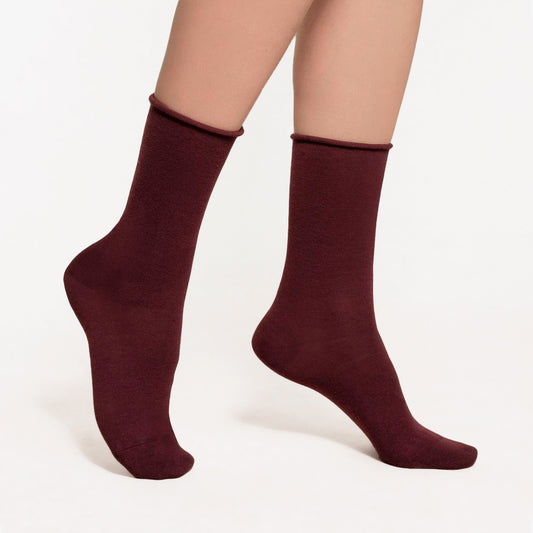 Ullsocka med rullkant - Chianti