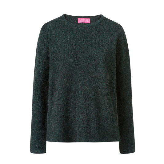 Stickad tröja i jakull – Dark Green