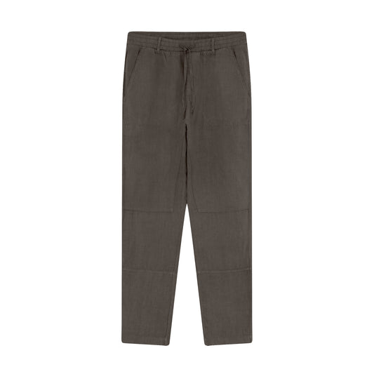 Byxor WORKER i linne - Black Coffee