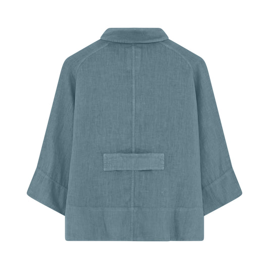 OWN linnejacka med stora pärlemorknappar - Stormy Sea