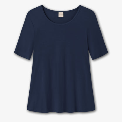 Klockad T-shirt i bambulyocell - Charcoal