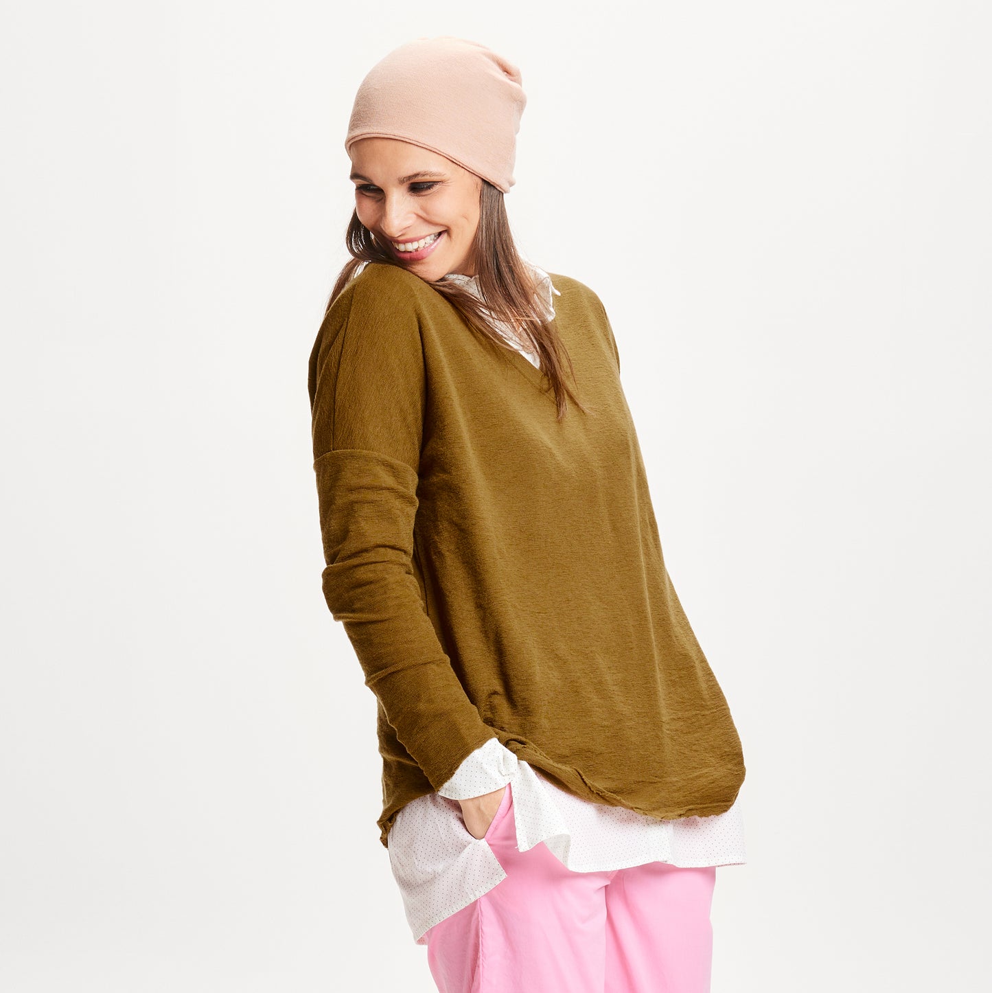 4047 Tröja - lös passform och v-ringning