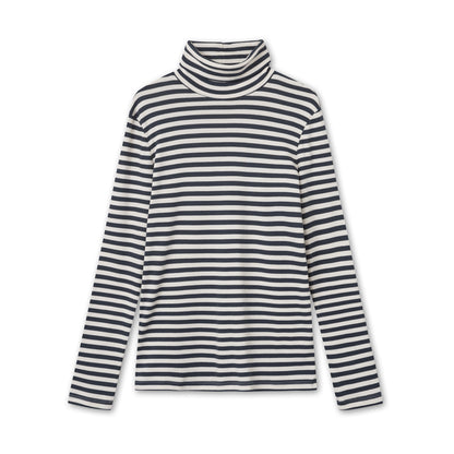 Randig polo i 100% bomull - Raw White & Charcoal