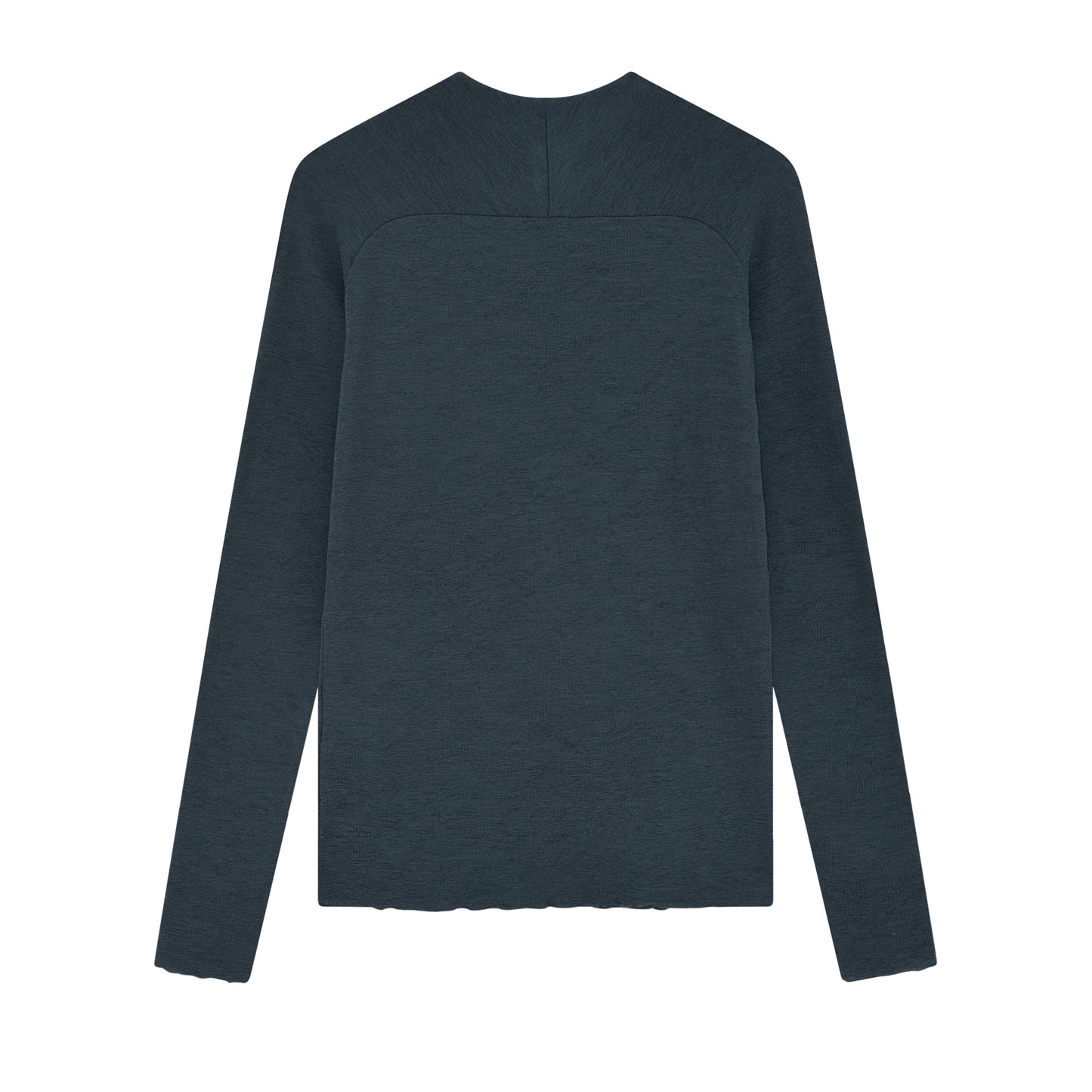 Långärmad merinoulltröja med raglanärm och tumhål - Midnight Blue Melange