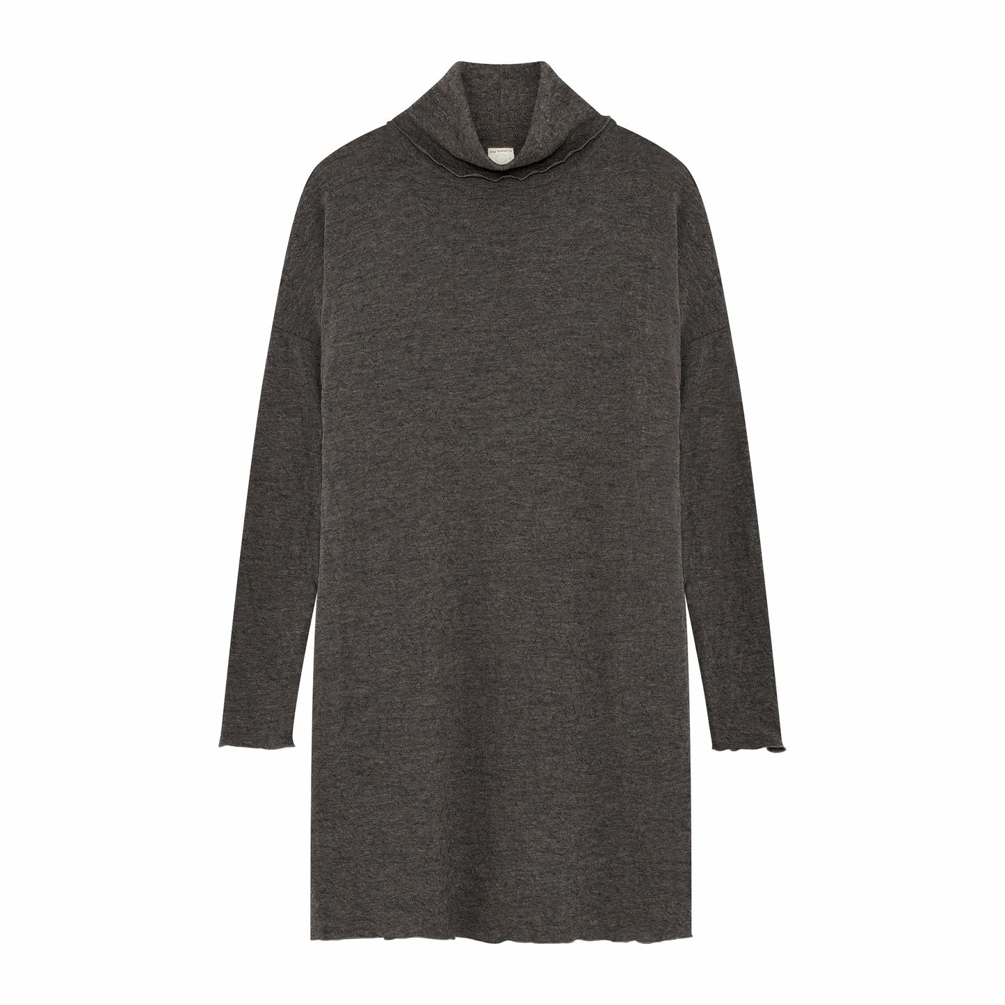 Ullklänning med fickor och polokrage - by basics merino bubble wool