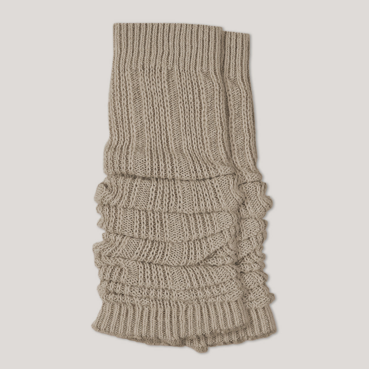 Bleuforêt stickade benvärmare i ull, viskos och kashmir