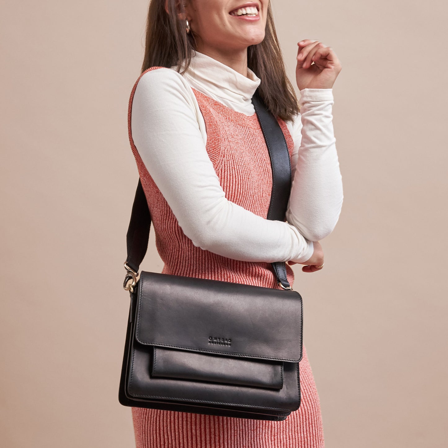 O My Bag HARPER Black - handväska i äkta läder