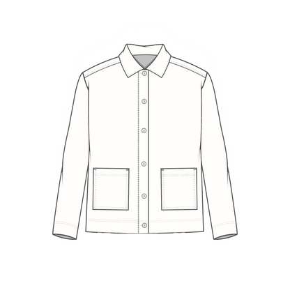 Jacka i ull med bomull invändigt