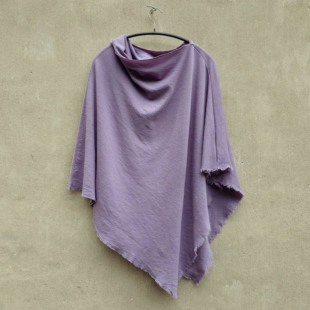 Poncho i merinoull - Lavender