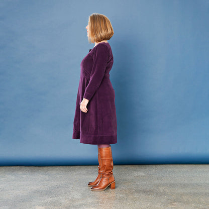 McVerdi bredspårig manchesterklänning - Mörklila