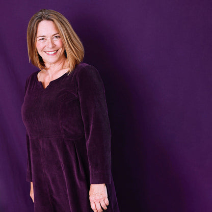 McVerdi bredspårig manchesterklänning - Mörklila