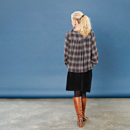 McVerdi bredspårig manchesterkjol - BLACK