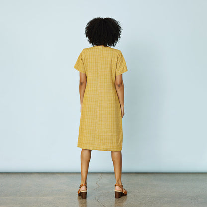 McVerdi klänning KATJA i lin & bomull - Curry