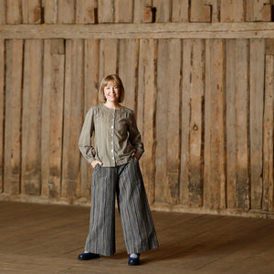 McVERDI vida byxor BETTINA - Blue Stripe