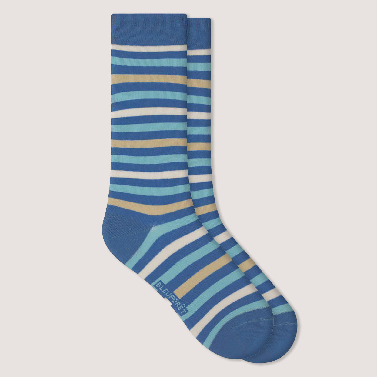 Strumpa STRIPES i bomullsmix – Turkos