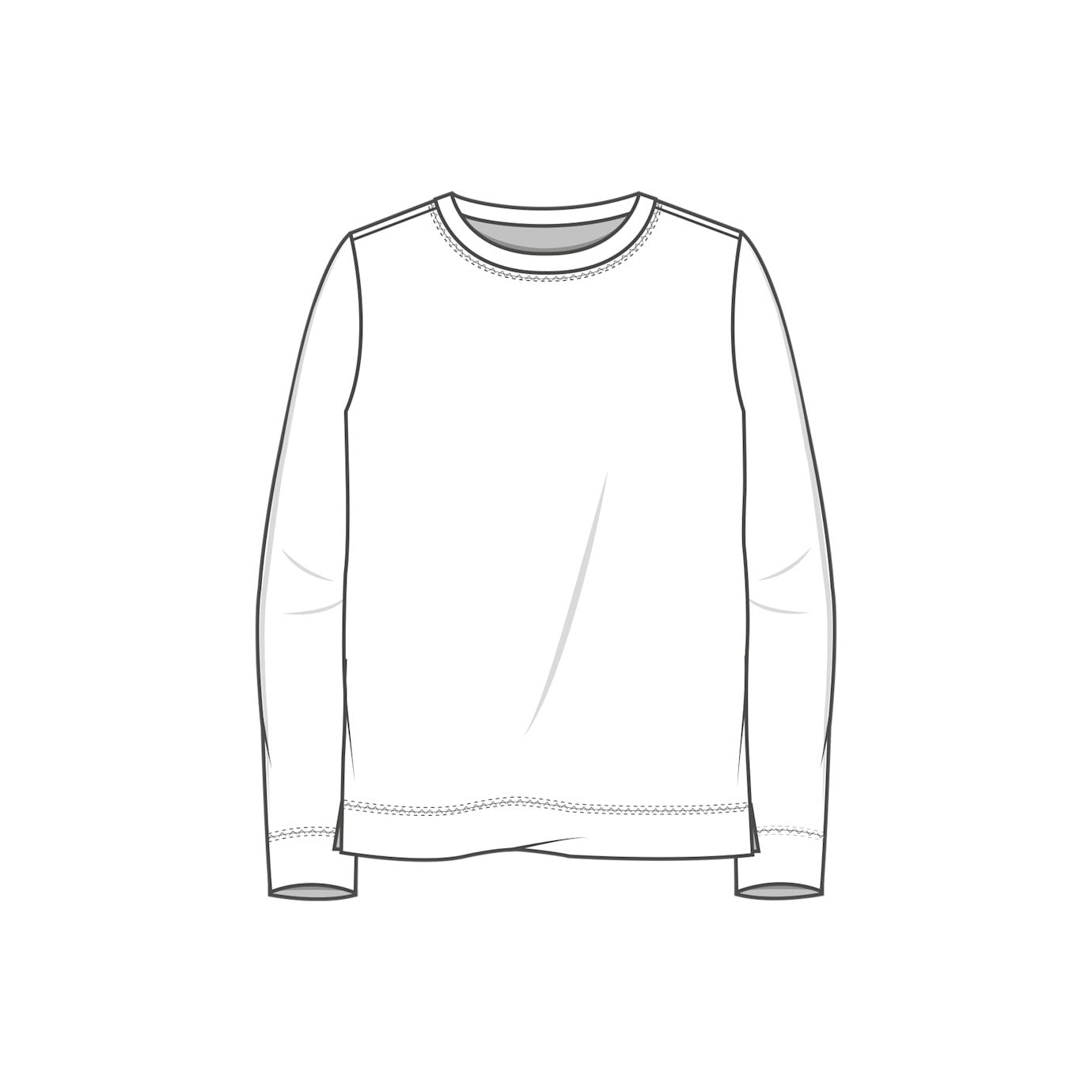 Långärmad tröja i merinoull med bred fåll - Midnight Blue