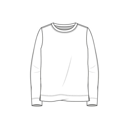 Långärmad tröja i merinoull med bred fåll - Midnight Blue