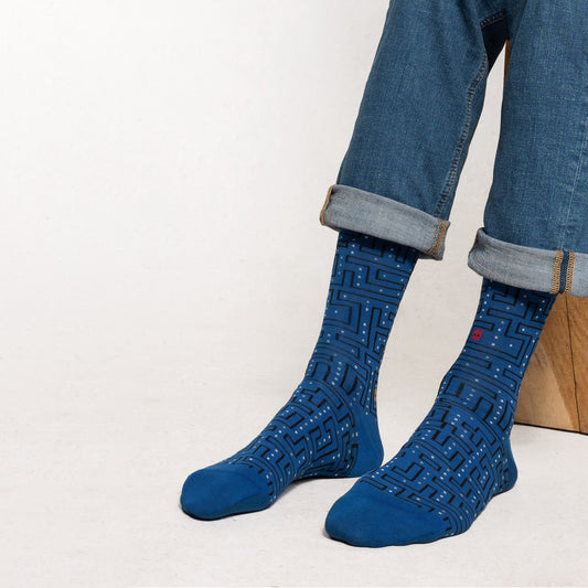 Herrstrumpa i bomullsmix – "Pacman"