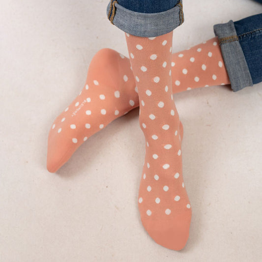 Strumpa DOTS i bomullsmix – Coral