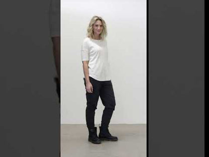 Randig kortärmad t-shirt med ledig passform - Denim Blue/Off White