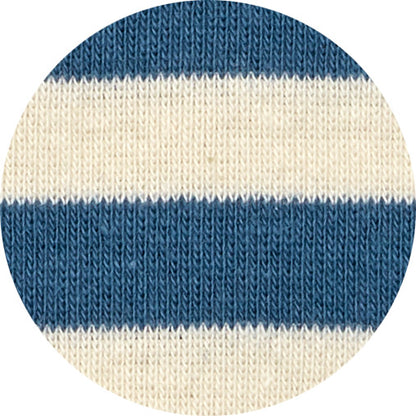Randig kortärmad t-shirt med ledig passform - Denim Blue/Off White