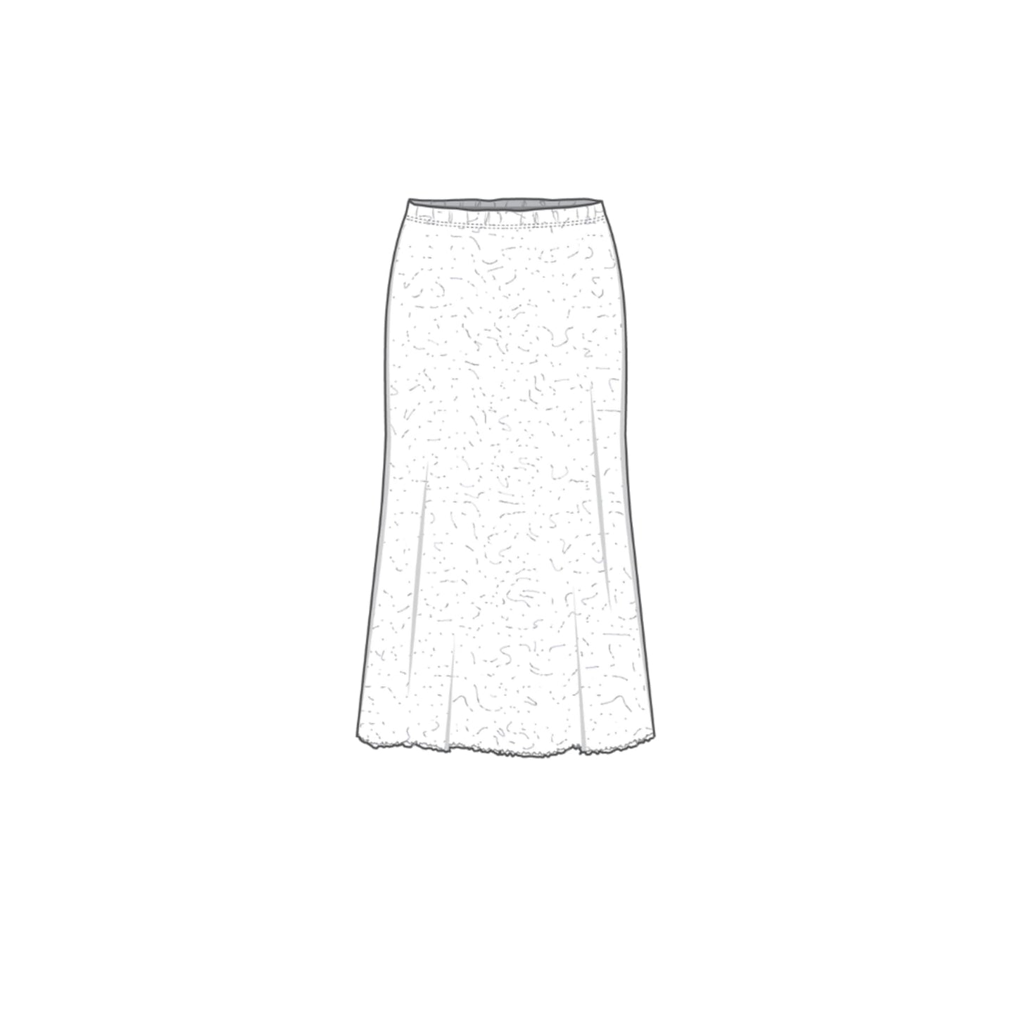 Lätt klockad vadlång kjol  - by basics merino bubble wool