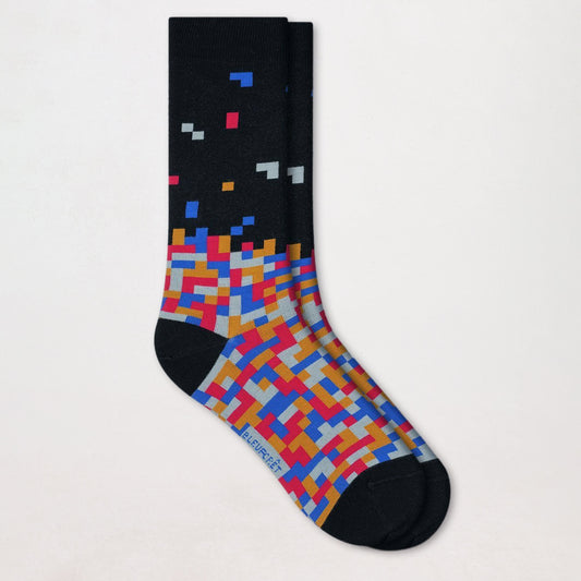 Herrstrumpa i bomullsmix – "Tetris"