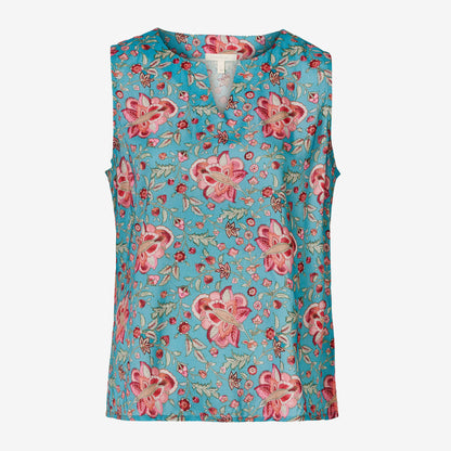 Blommig ärmlös topp i modal - Vintage Flower | Himalaya