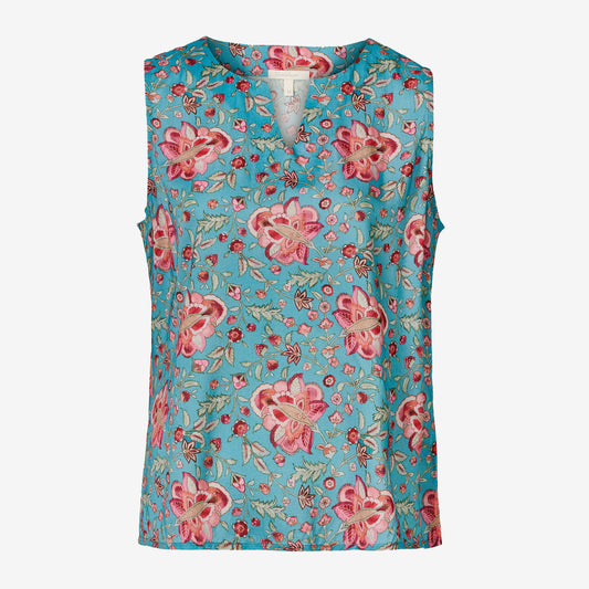 Blommig ärmlös topp i modal - Vintage Flower | Himalaya