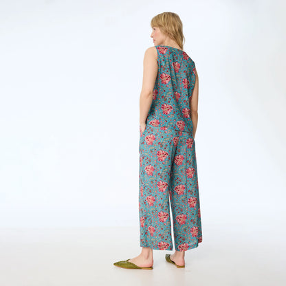 Blommig ärmlös topp i modal - Vintage Flower | Himalaya