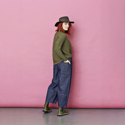 Baggy jeans i hampa och ekologisk bomull